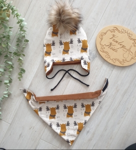 ŁOŚ zestaw zimowy z pomponem  