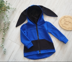 Bluza dino zapinana na zamek niebieska 