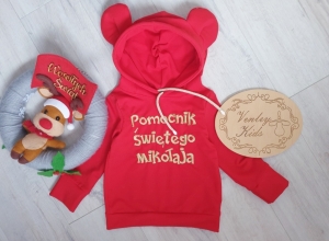 BLUZA czerwona ze złotem USZKA