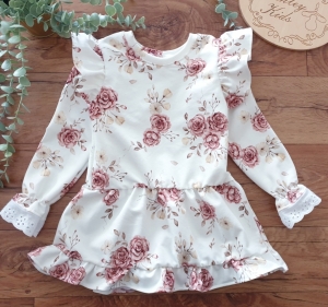 Sukienka HERBACIANE RÓŻE z falbankami