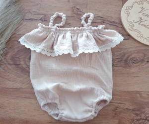 Rampers Body muślin z koronką