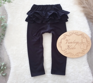 Leginsy czarne z  falbankami