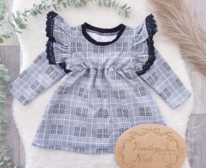  Sukienka SIWA KRATECZKA GLEN z koronką