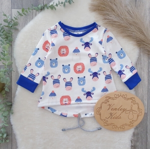 Bluza przedłużana ZWIERZACZKI NIEBIESKIE