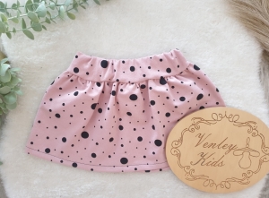 Spódniczka rozkloszowana KROPY NA BRUDNYM RÓŻU