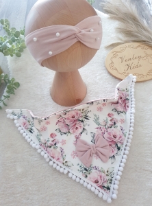 Opaska z perełkami + chusta 