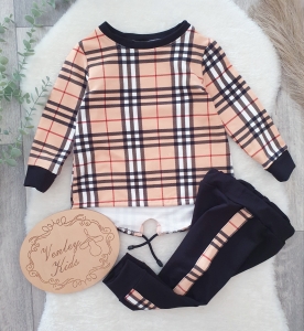 KRATA BRĄZ  z czarnym dresik 2 el