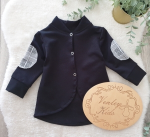 Marynarka czarna z kratką siwą