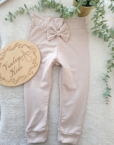 Spodnie wysoki stan z KOKARDĄ beż