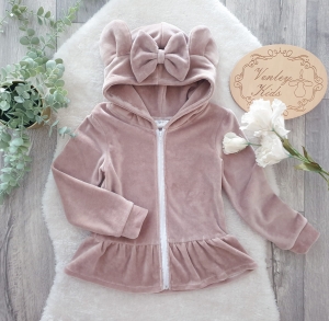 Bluza beż welur na zamek 