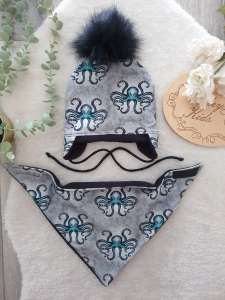 OŚMIORNICE zestaw zimowy z pomponem  