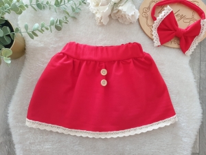 Spódniczka z koronką i guziczkami   + opaska
