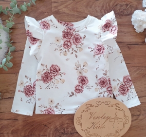 Bluzka HERBACIANE RÓŻE  z falbanką 