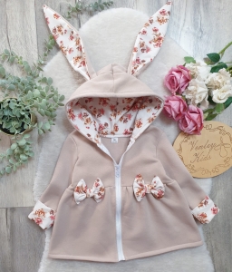 Płaszczyk Królik Beż z jesienne kwiaty