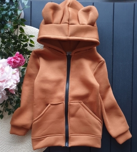 Ocieplana bluza z uszami miki na zamek