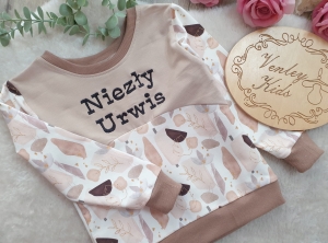 Bluza ABSTRAKCJA BEŻ  z beżem personalizowana