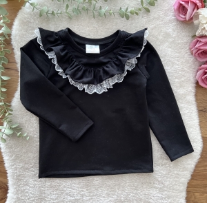 Body / bluzeczka z falbanką 3 d czarny