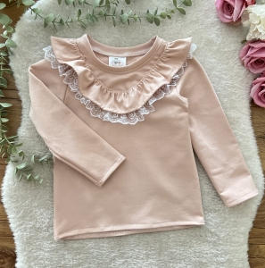 Body / bluzeczka z falbanką 3 d brudny róż