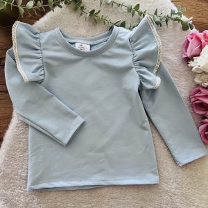 Body / bluzeczka z falbanką i koronką Błękit
