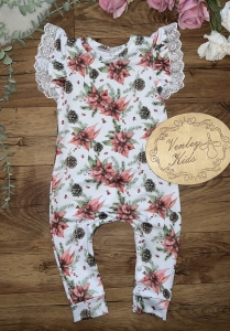 Ogrodniczki ŚWIĄTECZNY KWIAT z koronką