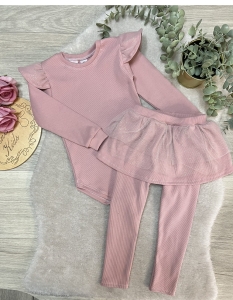 Prążek z tiulem kwarcowy róż