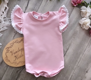 Body puder krótki rękawek z falbanką