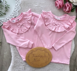 Body / Bluzeczka falbanka i kokardką puder