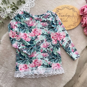 Bluzeczka MOTYLI RAJ z koronką