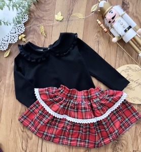 Zestaw czarny + czerwona kratka