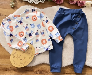 Bluza + spodnie NIEBIESKIE ZWIERZĄTKA