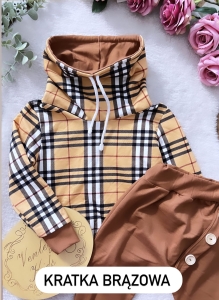 Bluza z kominem kratka brąz