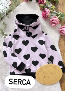 Bluza z kominem Serca Lila
