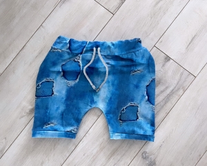 Krótkie spodenki NIEBIESKIE JEANS DZIURY