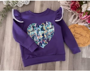 Bluza fiolet z jednorożec welurek