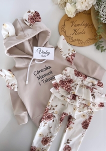 Zestaw Miki HERBACIANE RÓŻE z beżem 