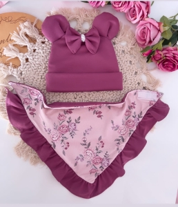 NAMALOWANY KWIAT z perełkami 