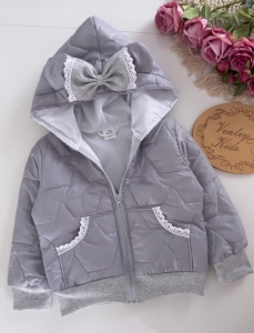 KURTECZKA  SIWA Z KORONKĄ 