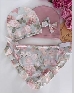 Czapka z chustą  KWARC Z ZACZAROWANY OGRÓD