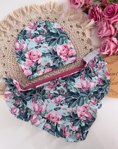 Czapka z chustą MALINA z MOTYLI RAJ