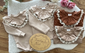 Body / bluzeczka z falbanką BEIGE&BROWN 3D 