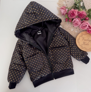 Kurteczka czarna złote kropki 