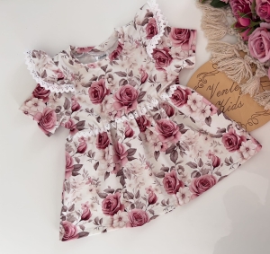 Bluzeczka tunika z koronką KWARCOWY KWIAT