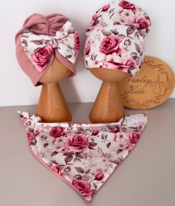 KWARCOWY KWIAT zestaw wiosenny turban z chustką
