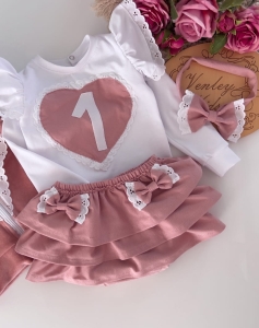 Zestaw urodzinowy ze spódniczką bloomers kwarc