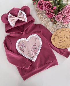 Bluza malina z NAMALOWANY KWIAT