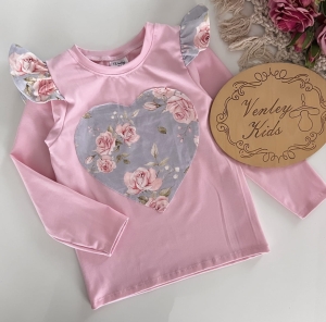 Bluzka puder z RÓŻE NA BŁĘKICIE