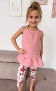 TUNIKA muślin wiązana falbana  