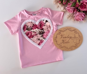 Body / bluzeczka puder DUŻY KWIAT