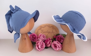 Kapelusik z chustą muślin plumeti jeans