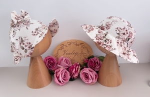 Kapelusik z chustą newbie krem